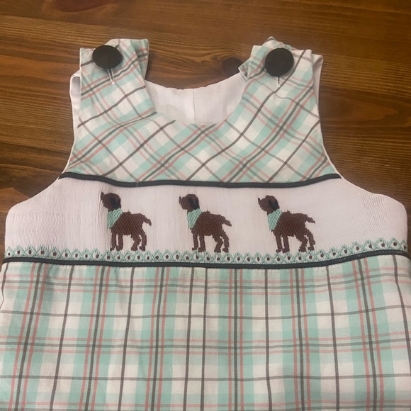 Boys set of 3 romper sets Plaid and Navy Kids Set - Picture 3 of 16